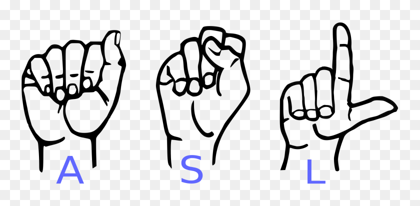 2000x905 American Sign Language Asl - I Love You Sign Language Clip Art