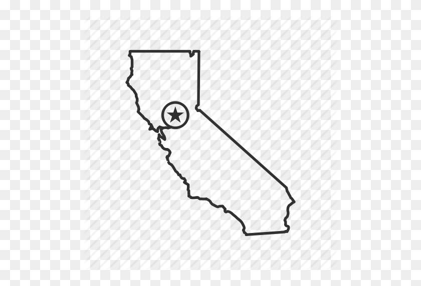 512x512 American State, California, Capital, Geography, Map, Sacramento - California State PNG