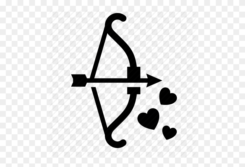 512x512 Amor, Flecha, Arco, Cupido, Corazón, Amor, Icono Del Día De San Valentín - Amor Png