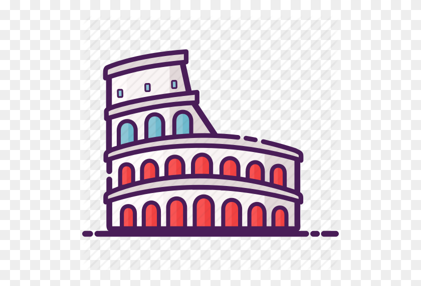 512x512 Амфитеатр, Архитектура, Колизей, Италия, Достопримечательность, Римская Икона - Римский Колизей Клипарт