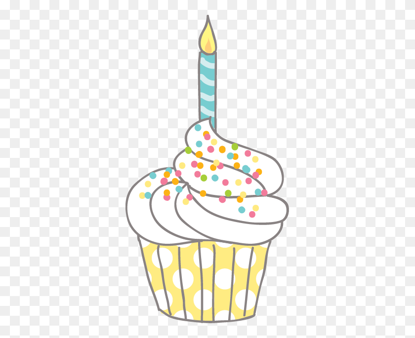 331x625 Amy J Delightful Blog Free Cupcake Clip Art - Birthday Cupcake PNG