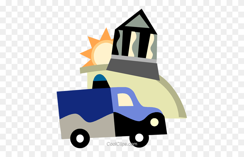 449x480 An Ambulance Driving Past A Bank Royalty Free Vector Clip Art - Past Clipart