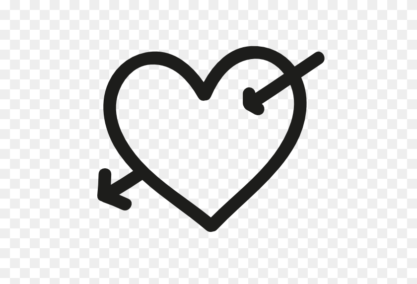 512x512 Una Flecha A Través Del Corazón Imágenes Png Libres De Regalías Para Su Diseño - Corazón Dibujado A Mano Png