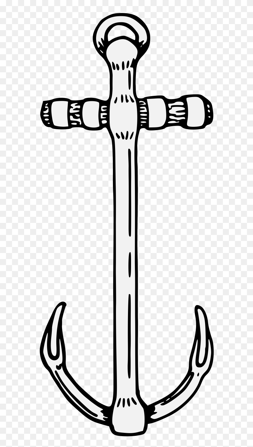 599x1424 Anchor - Anchor Clipart Black And White