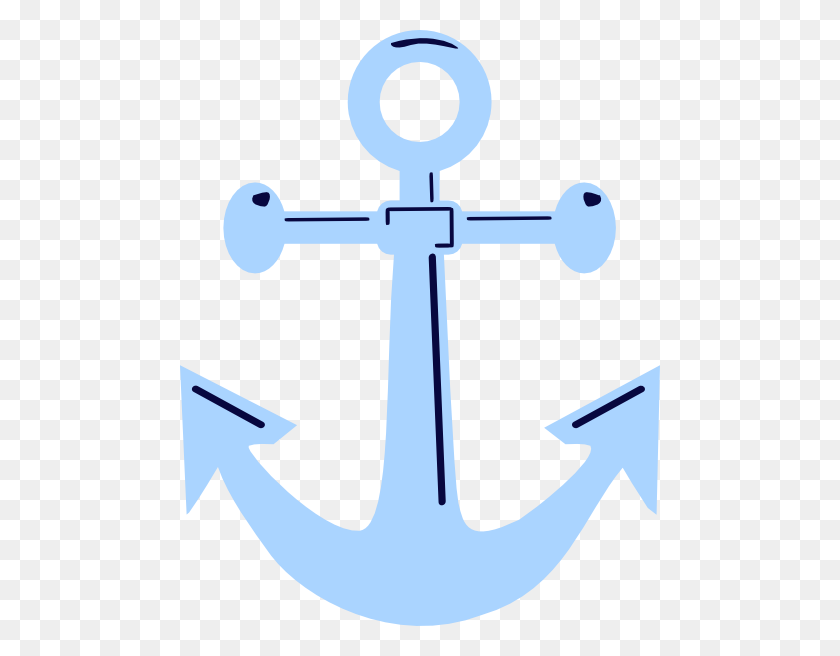 480x596 Anchor Clipart Baby Blue - Blue Cross Clipart