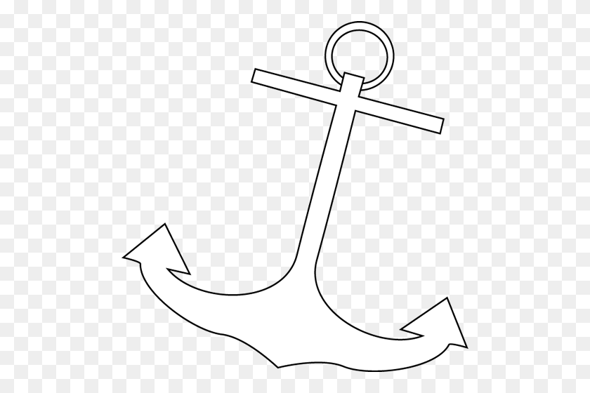 494x500 Anchor Clipart Black And White - Rope Clipart Black And White