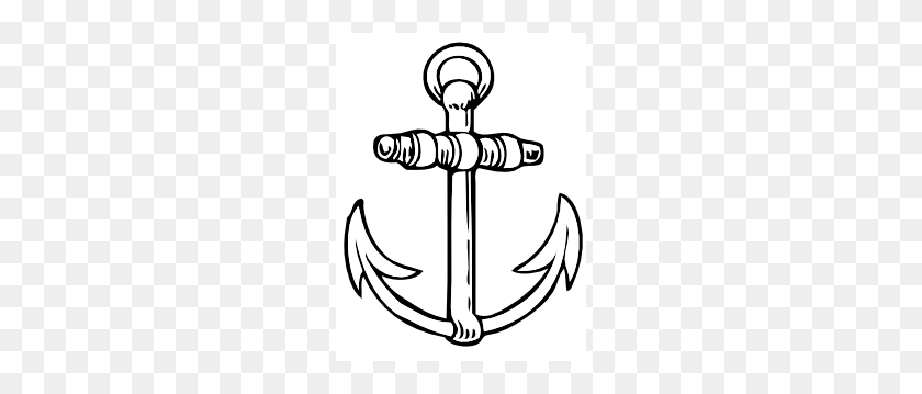 228x299 Anchor Png, Clip Art For Web - Cross Clipart Black And White PNG