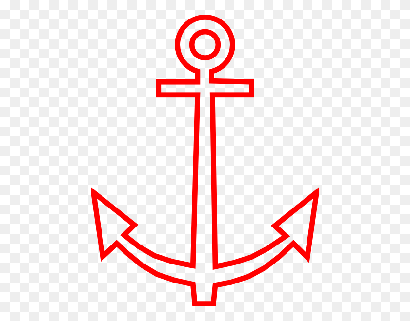 468x599 Anchor Red Outline Clipart - Anchor Clipart Png