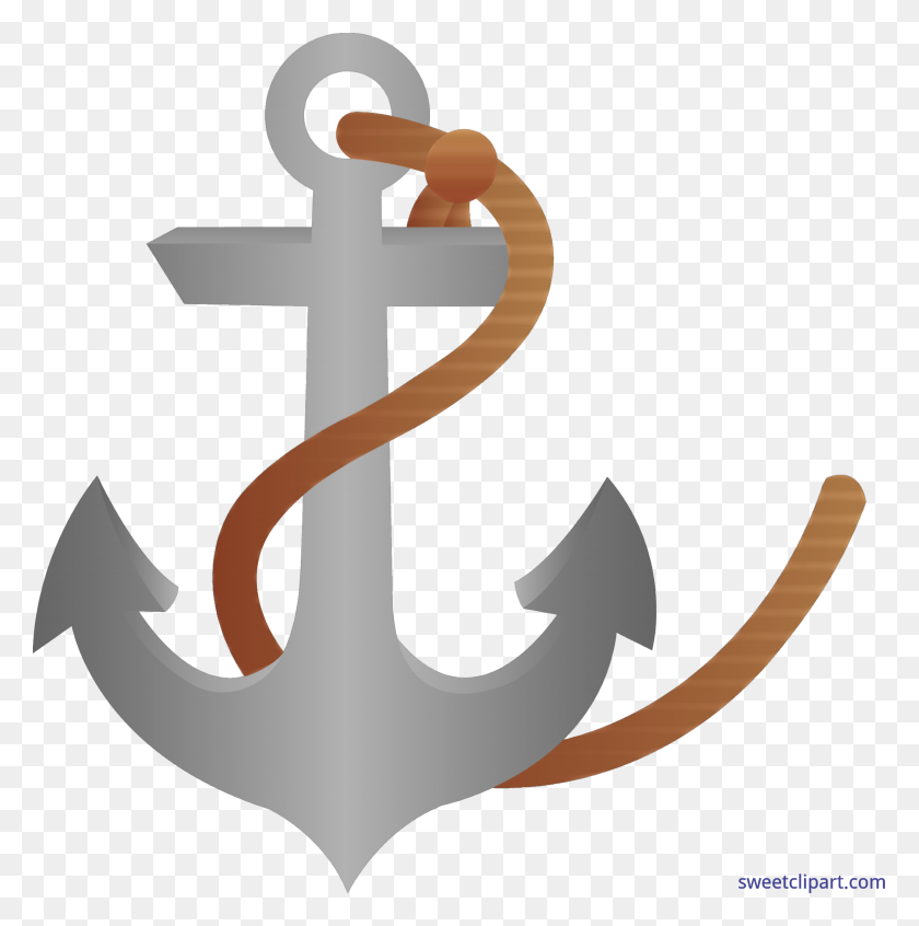 6383x6435 Anchor With Rope Clip Art - News Anchor Clipart