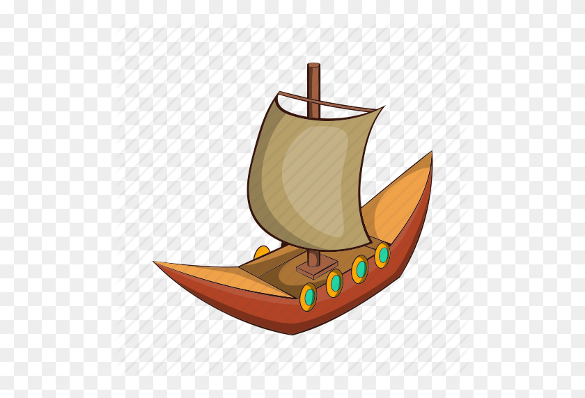 512x512 Antiguo, Barco, Dibujos Animados, Dragón, Vela, Barco, Viking Icono - Barco De Dibujos Animados Png