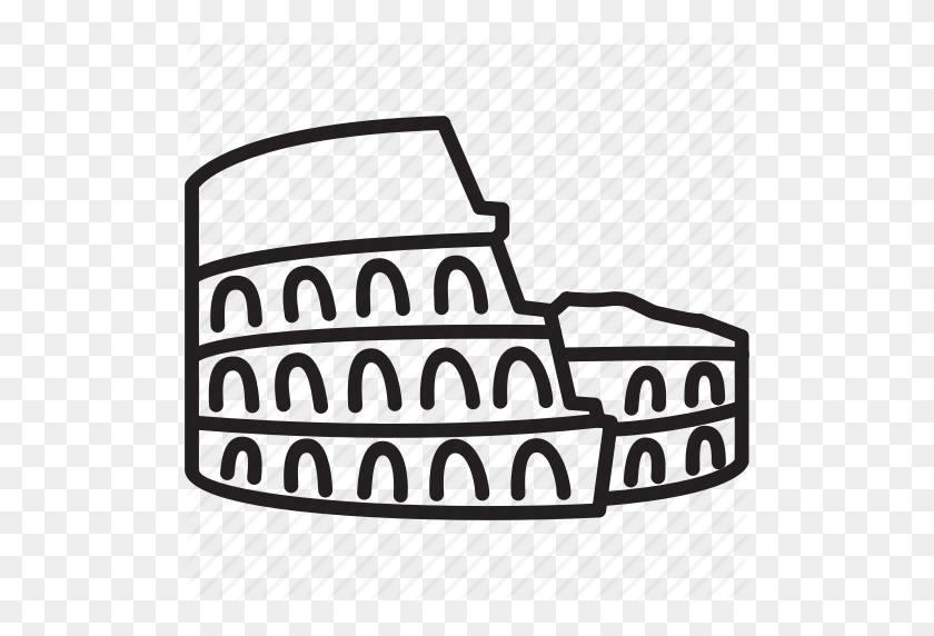 512x512 Ancient, Colosseum, Italy, Monuments, Rome, World Icon - Roman Colosseum Clipart