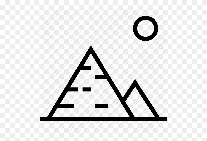 512x512 Древние, Пустыня, Египет, Гиза, Пирамида, Значок Семи Чудес - Пирамида Клипарт Черно-Белое