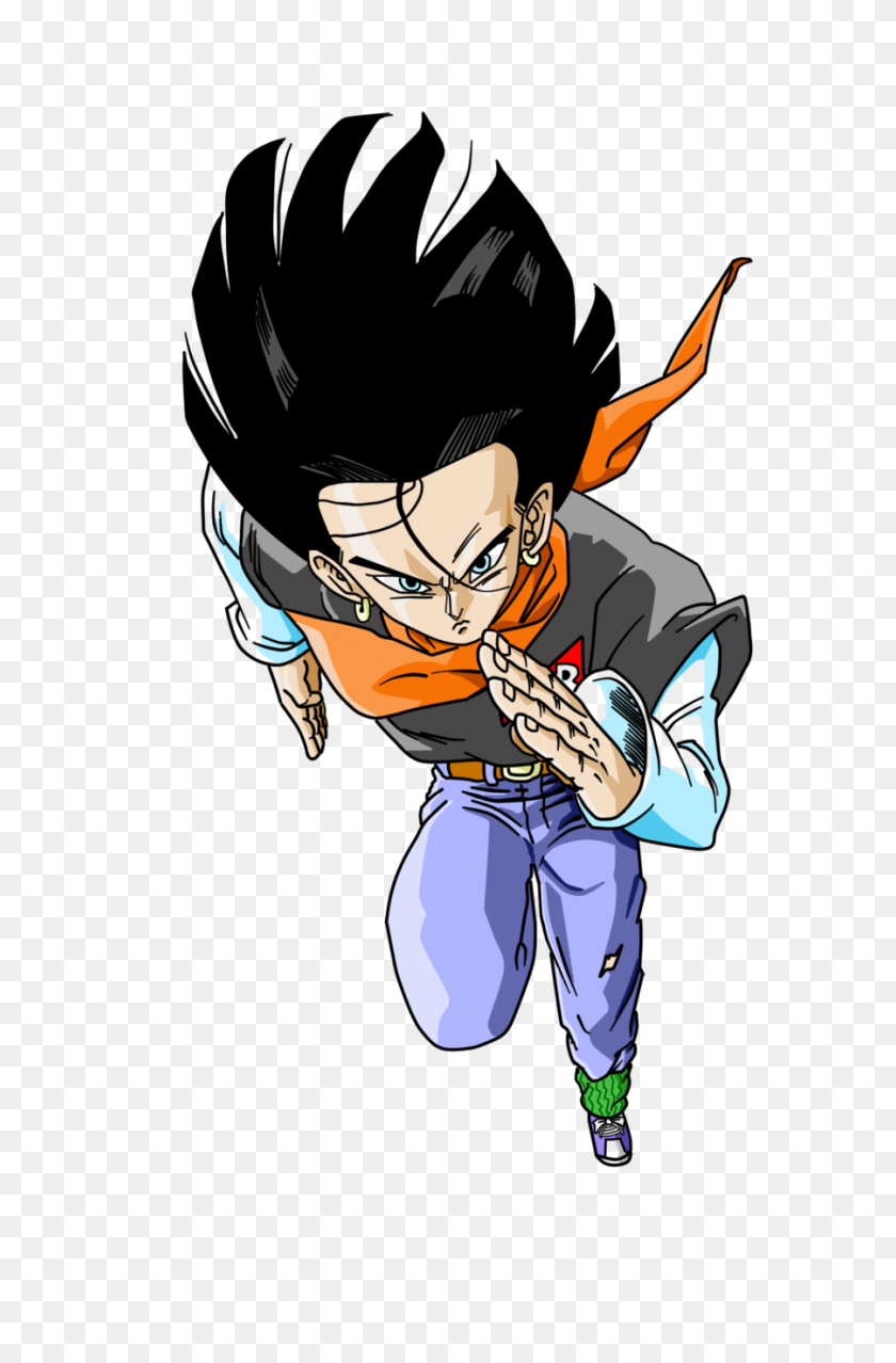 900x1406 Android And Vegeta Vs Android And Trunks - Android 17 PNG