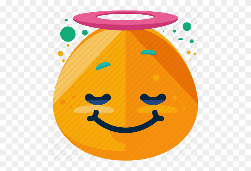 512x512 Ángel, Emoji, Emoticon, Cara, Inocente, Smiley Icono - Ángel Emoji Png