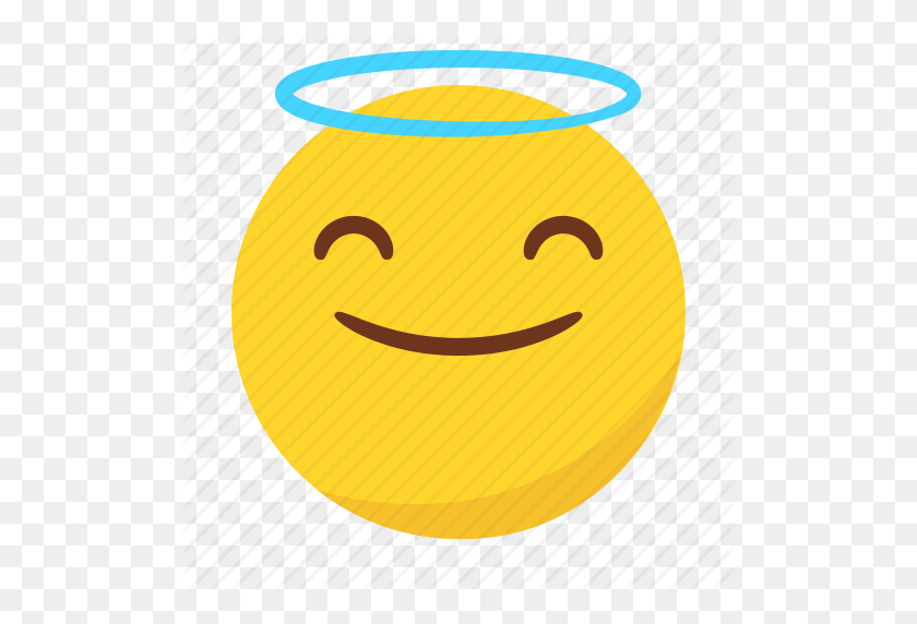 512x512 Angel, Emoji, Emoticon, Happy, Smile Icon - Angel Emoji PNG