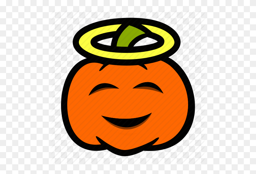 512x512 Ángel, Emoji, Halloween, Halo, Pumpkn - Ángel Emoji Png
