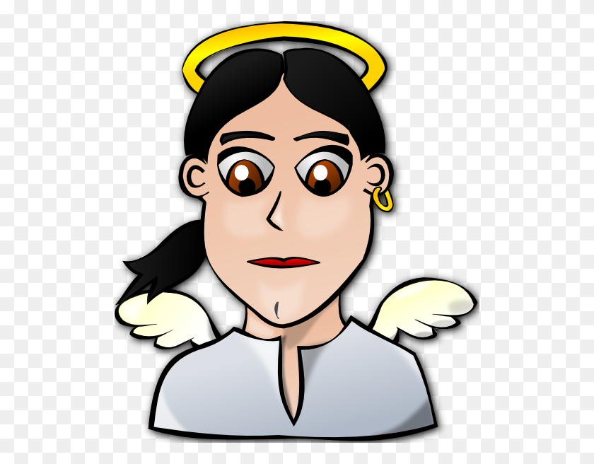 516x596 Angel Face Cartoon Clip Art Free Vector - Honeydew Clipart