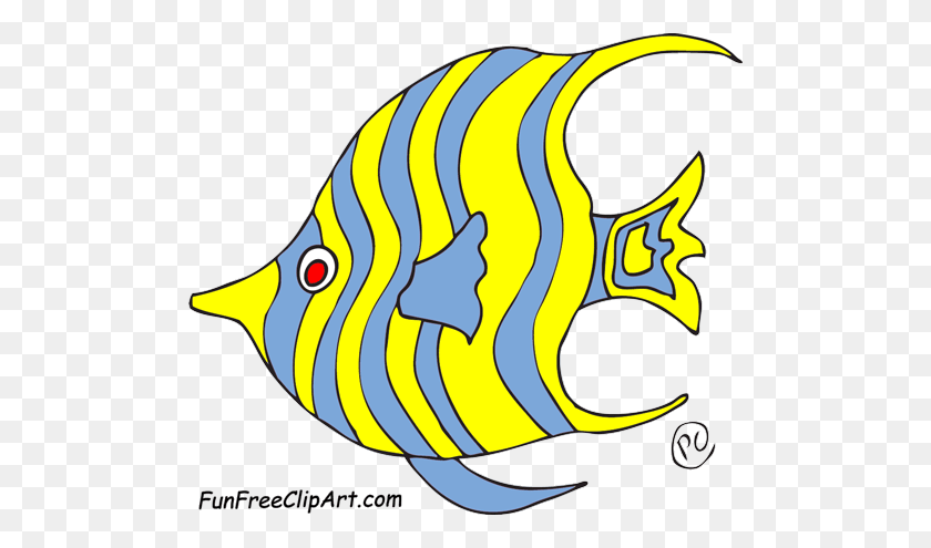 500x435 Клипарт Рыба-Ангел - Клипарт Морская Рыба