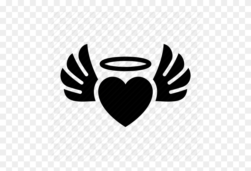 512x512 Angel, Halo, Heart, Heaven, Love, Valentine Day, Wings Icon - Angel Halo PNG