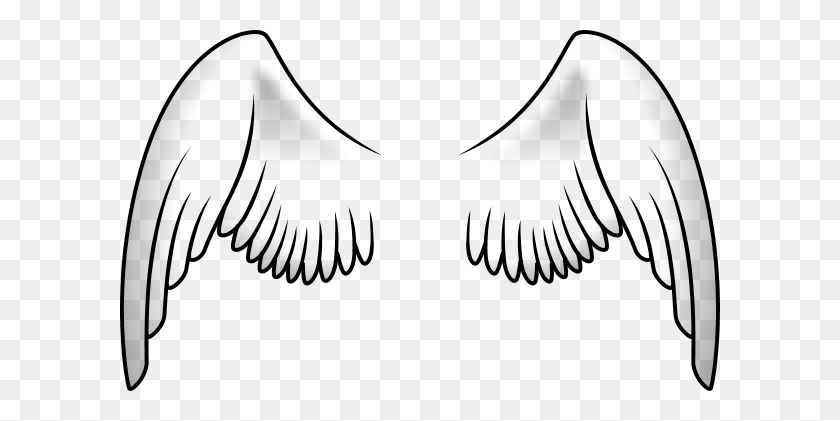 600x361 Angel Wings Clip Art - Angel Clipart Outline
