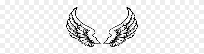 296x165 Angel Wings Clip Art - Angel Wings Clipart Black And White