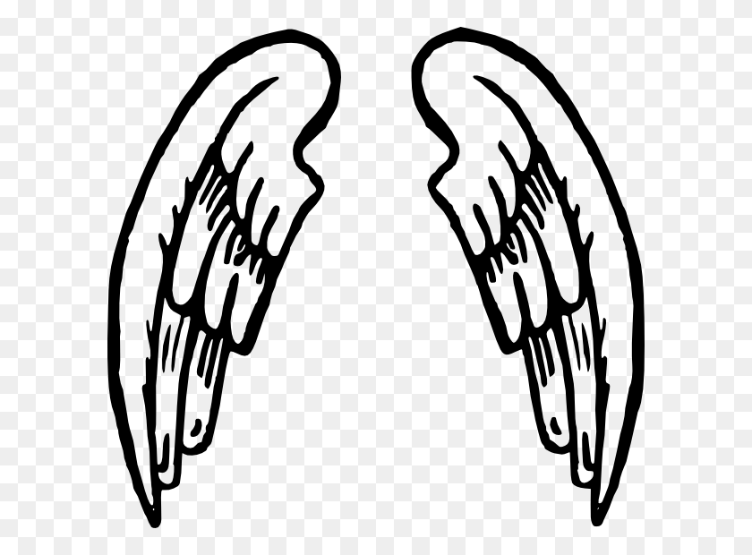 600x560 Angel Wings Tattoo Clip Art Free Vector - Grain Clipart Black And White