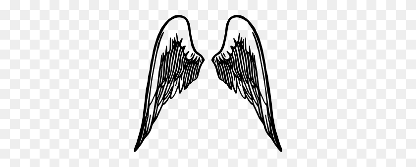 300x277 Angel Wings Tattoo Clip Art Free Vector - Heart With Wings Clipart