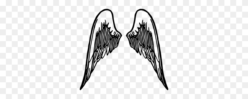 300x277 Angel Wings Tattoo Png, Clip Art For Web - Angel Tree Clipart