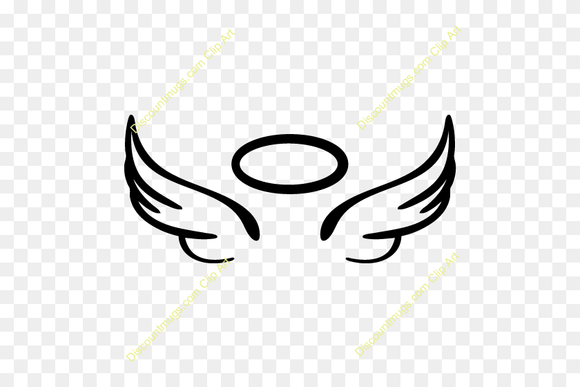 500x500 Angel Wings With Halo Clipart - Information Clipart