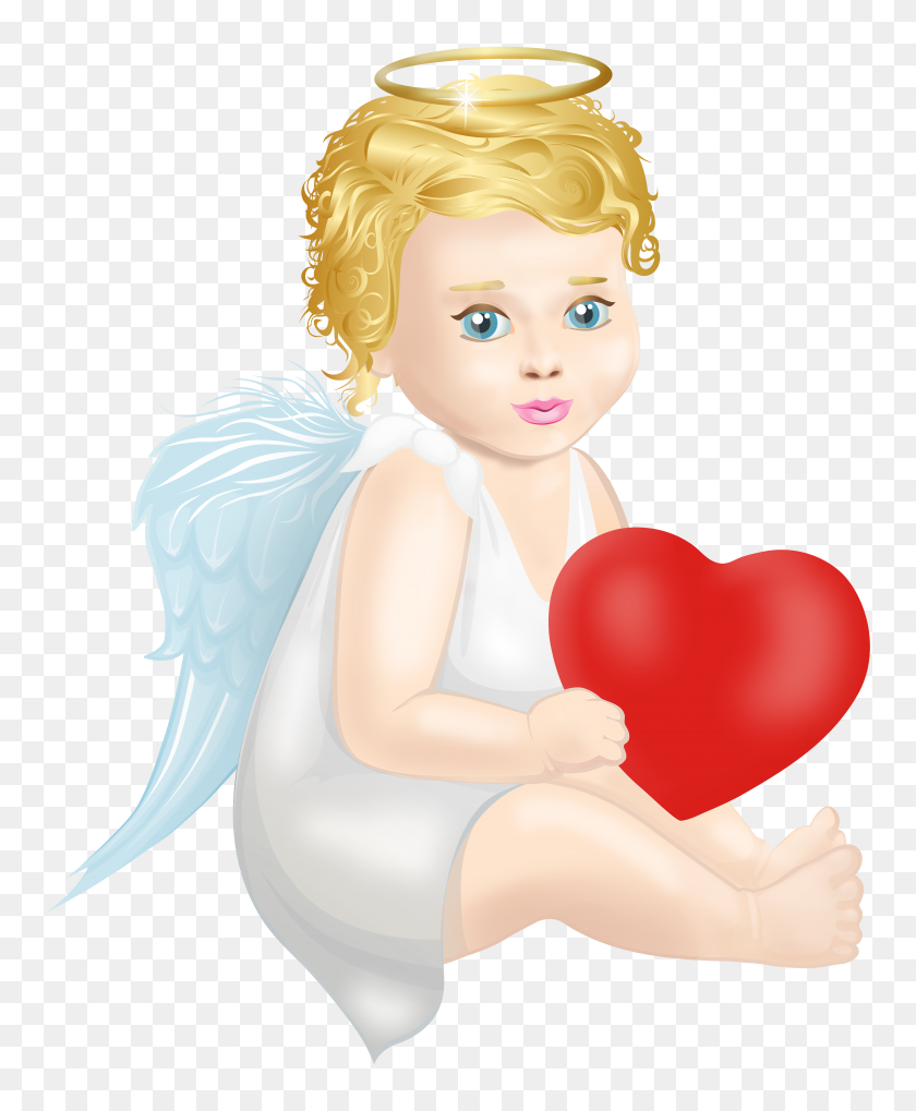 6504x8000 Angel With Heart Png Clip - Angel Clipart Free Download