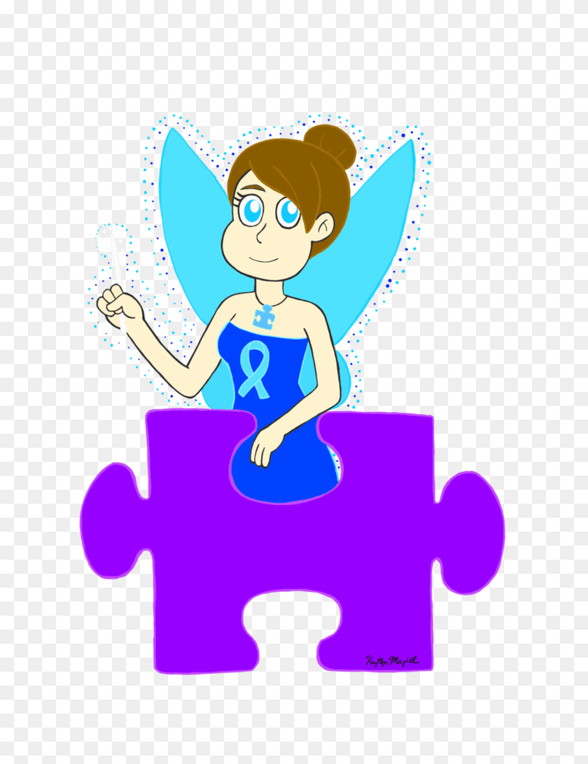 774x1032 Angela The Autism Fairy With Autism Puzzle - Autism Puzzle Clipart