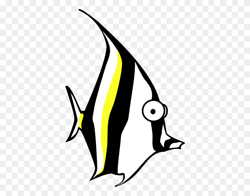 402x598 Angelfish Outline Cartoon Clipart - Fish Clipart Outline