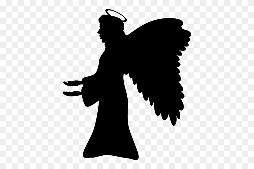425x500 Angel's Silhouette - Heaven Clipart Black And White