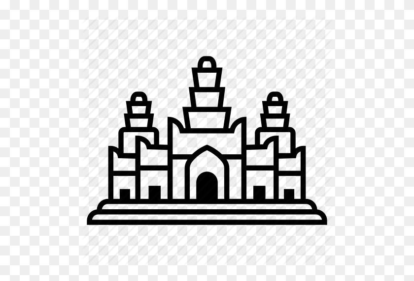 512x512 Ангкор-Ват, Архитектура, Буддизм, Достопримечательность, Памятник, Храм - Ориентир Клипарт