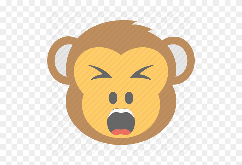 512x512 Angry, Annoyed, Monkey Emoji, Shouting, Smiley Icon - Monkey Emoji PNG