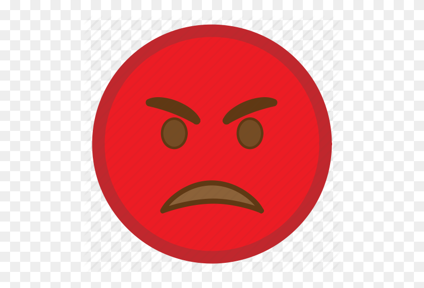 512x512 Angry, Bad, Emoji, Face, Hovytech, Pouting, Red Icon - Angry Face Emoji PNG