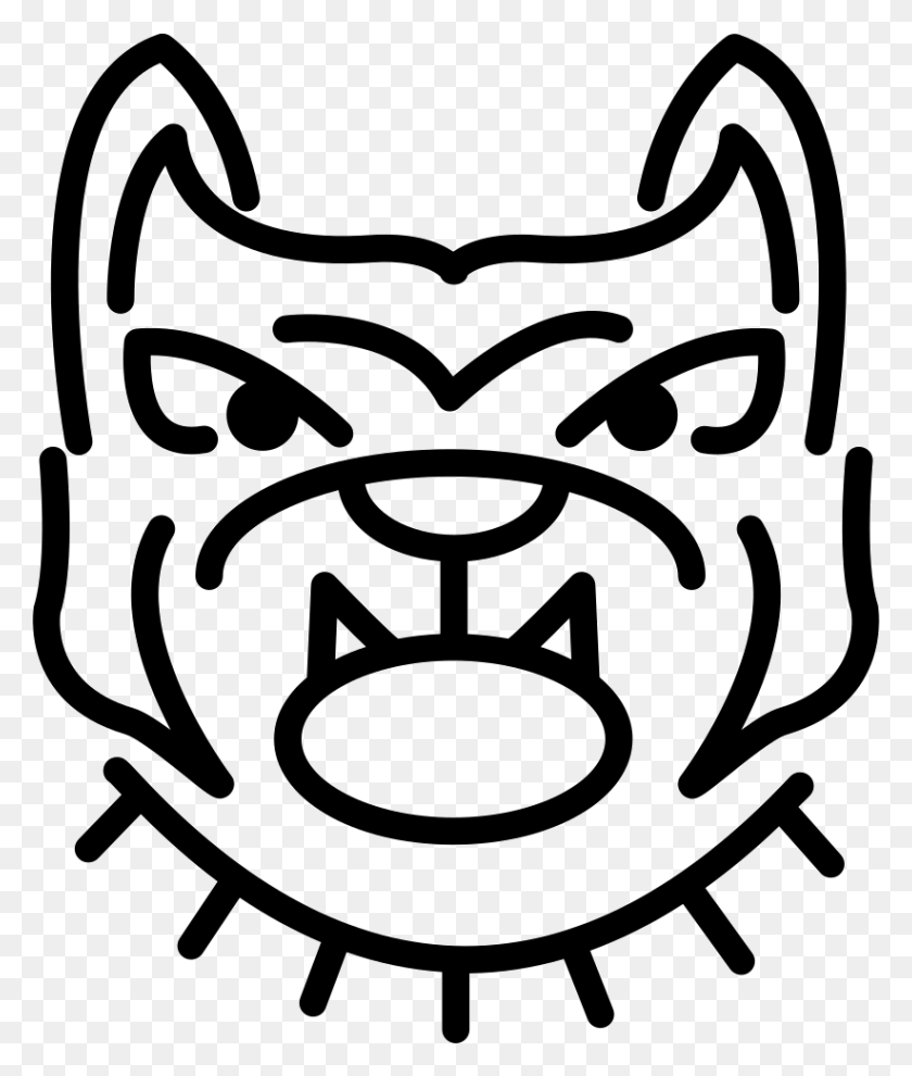 822x981 Angry Bulldog Face Outline Png Icon Free Download - Bulldog PNG