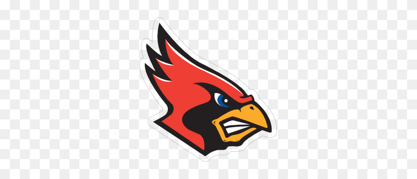 300x300 Angry Cardinal Head Mascot Sticker - Cardinal Head Clipart