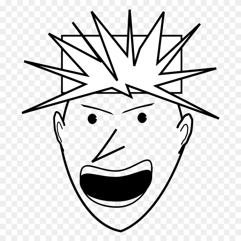 800x800 Angry Cartoon Man - Cool Dude Clipart