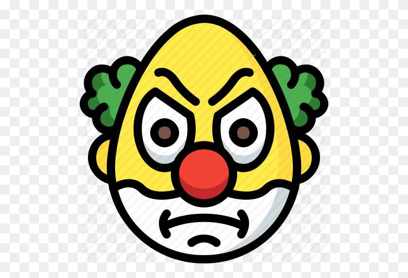512x512 Angry, Clown, Emojis, Emotion, Face, Smiley Icon - Clown Face PNG