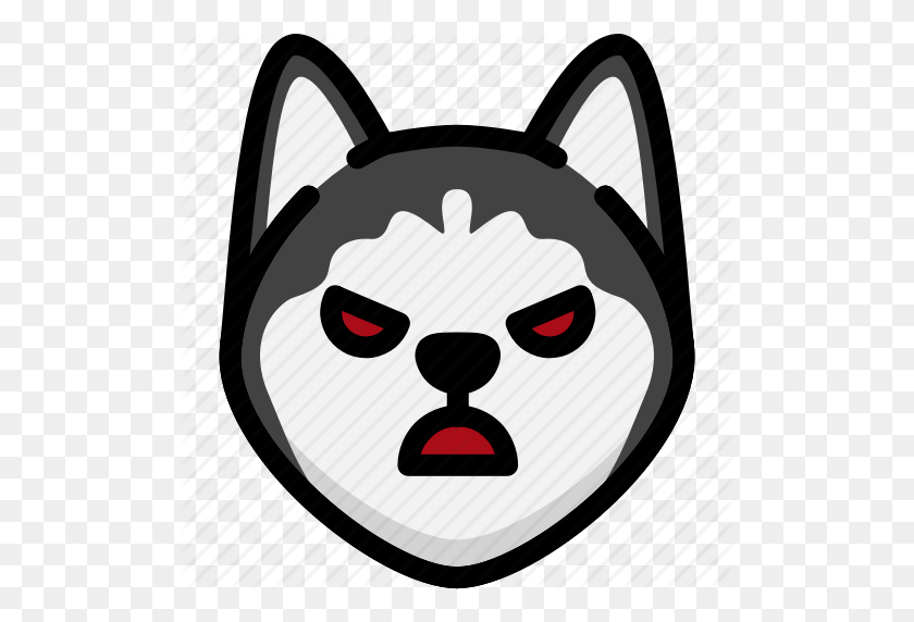 512x512 Angry, Dog, Emoji, Emotion, Expression, Face, Feeling Icon - Dog Emoji PNG