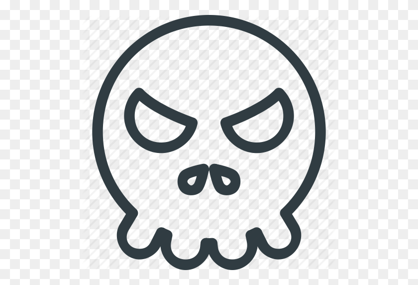 512x512 Angry, Emoji, Emote, Emoticon, Emoticons, Skull Icon - Skull Emoji Png
