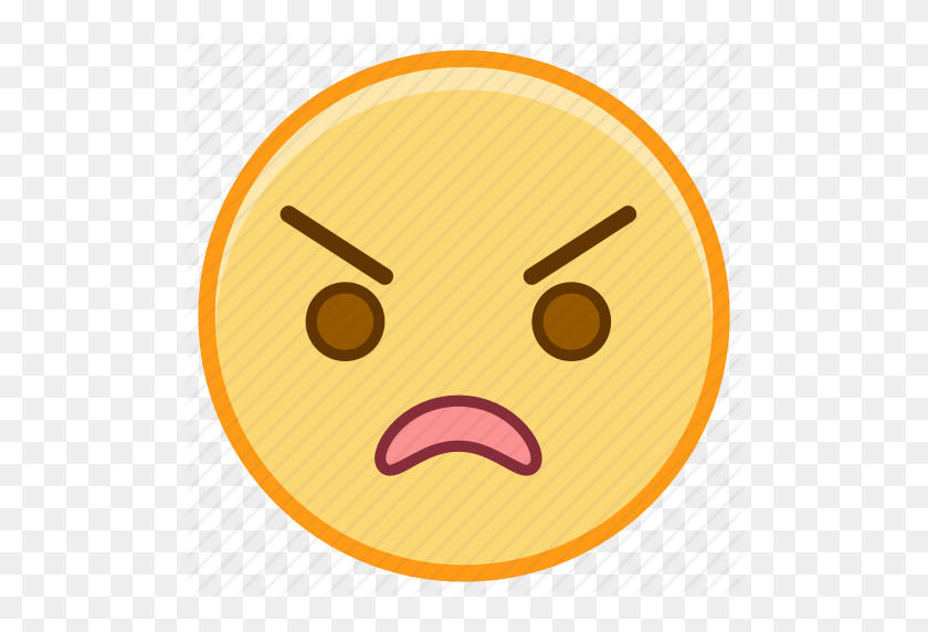 512x512 Angry, Emoji, Emoticon, Emotion, Face, Sticker Icon - Angry Face Emoji PNG