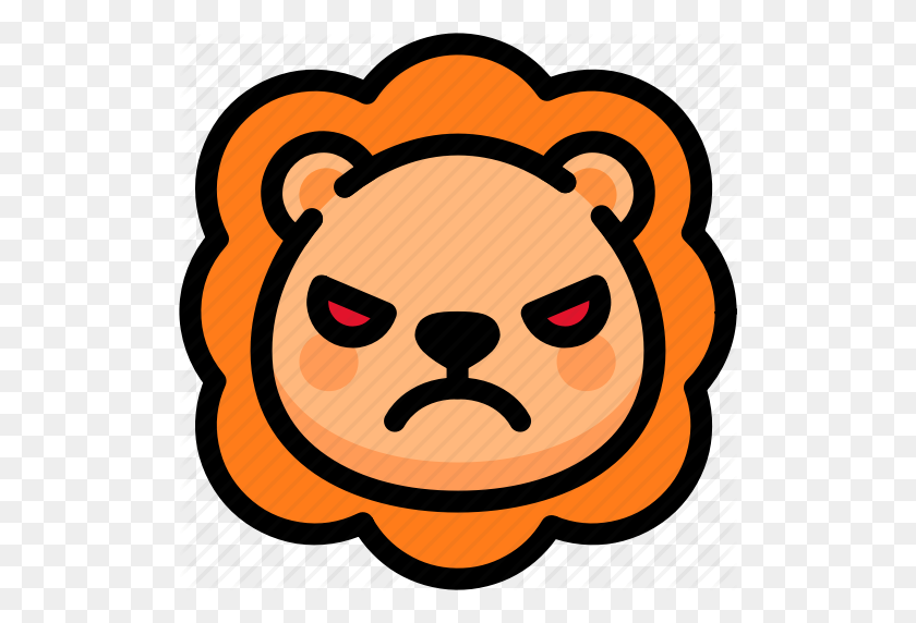 512x512 Angry, Emoji, Emotion, Expression, Face, Feeling, Lion Icon - Angry Emoji Clipart