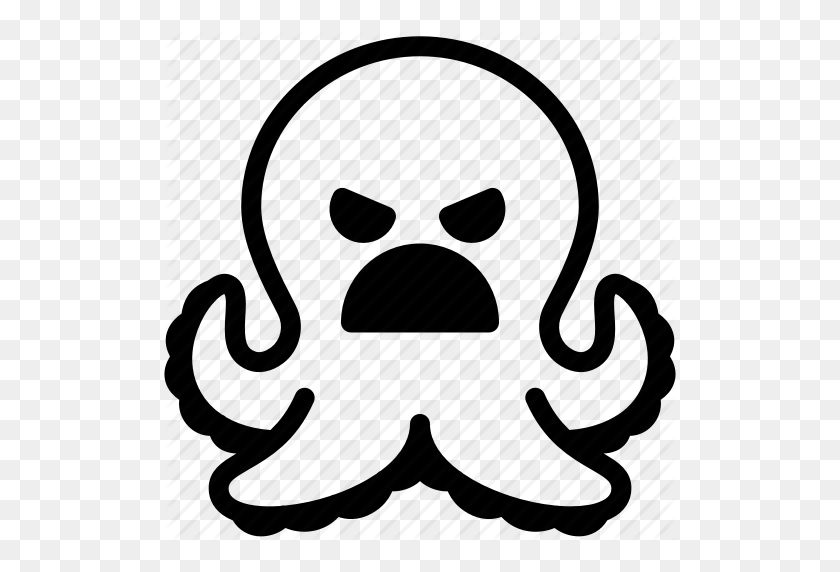 512x512 Angry, Emoji, Emotion, Expression, Face, Feeling, Octopus Icon - Angry Emoji Clipart
