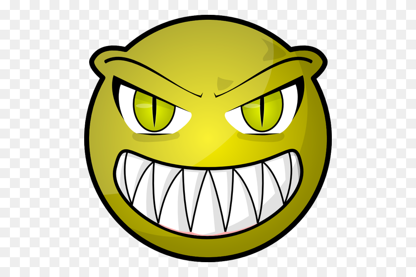 500x500 Angry Emoticon Vector Drawing - Angry Emoji Clipart