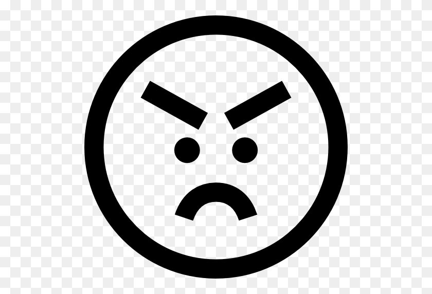 512x512 Angry, Emoticons, Emoji, Feelings, Smileys Icon - Angry Clipart Black And White