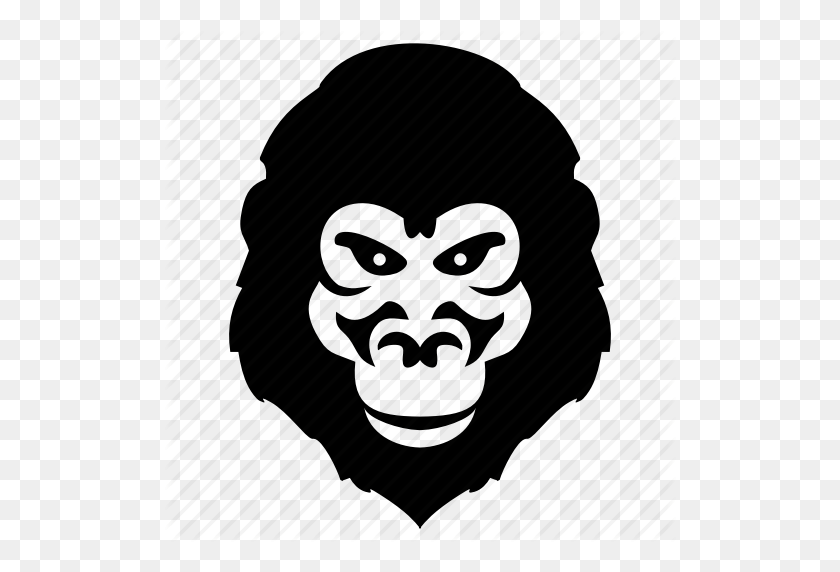 512x512 Angry, Face, Gorilla, Head, Monkey Icon - Gorilla PNG