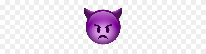 160x160 Angry Face With Horns Emoji On Apple Ios - Mad Emoji PNG