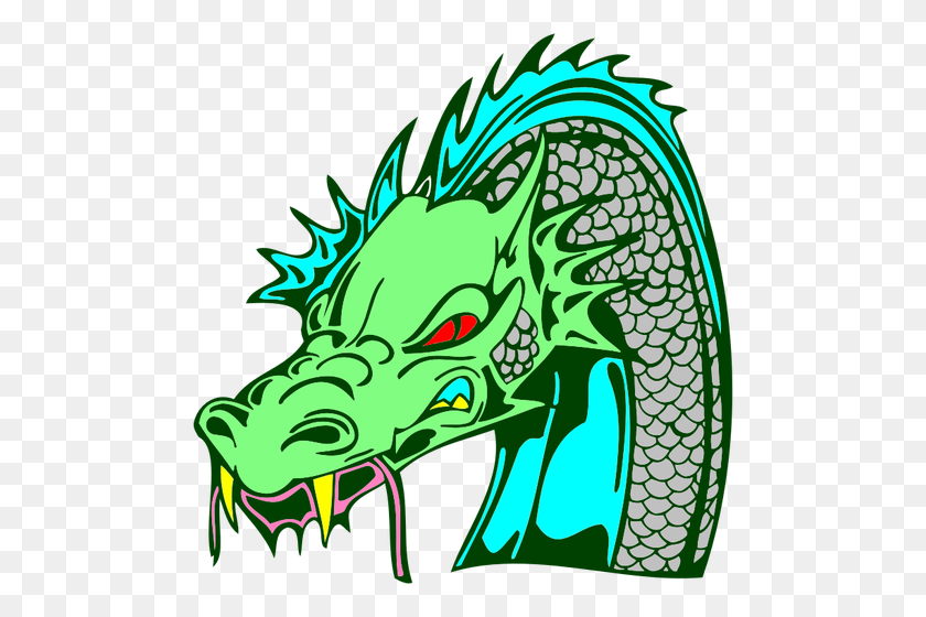 490x500 Angry Green Dragon - Dragon Face Clipart